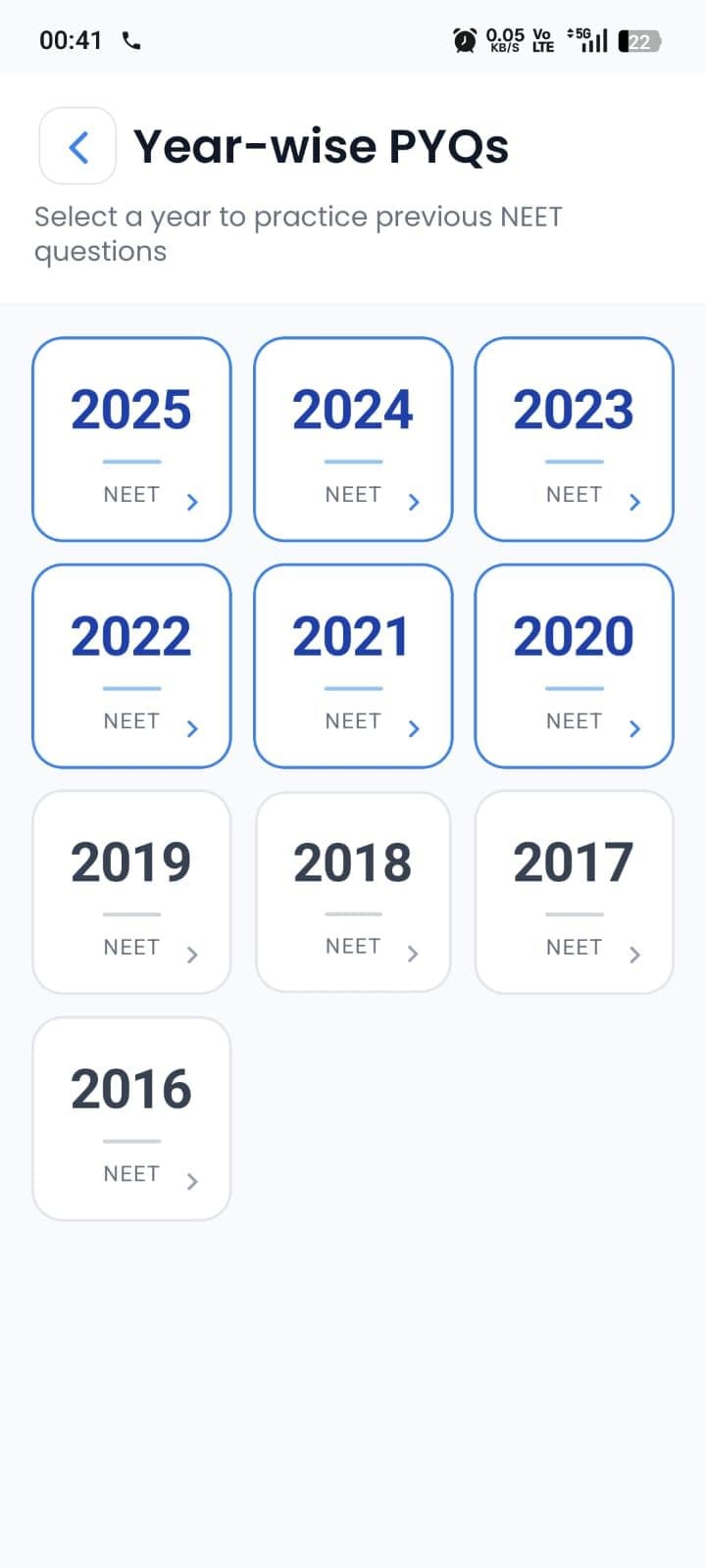 Year-wise PYQs